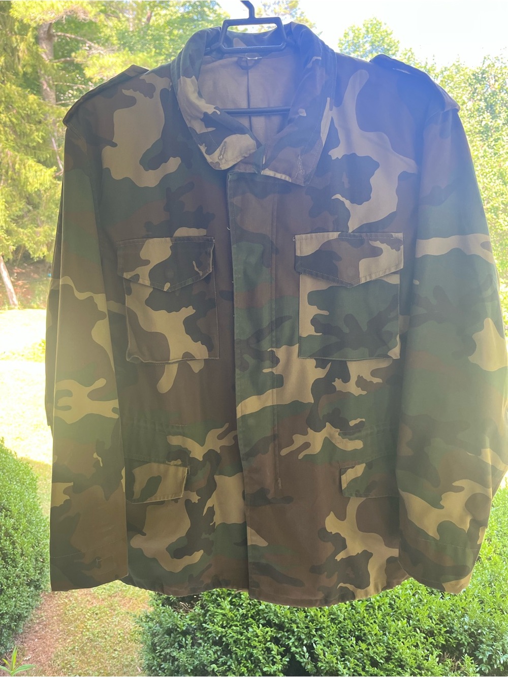 Men's Camouflage Field Jacket - Green Camo M-65. Serbian military surplus.